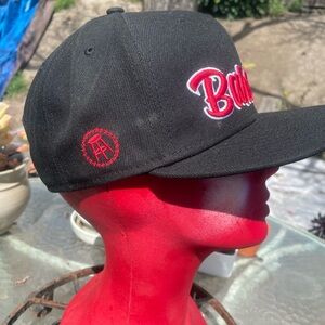 Black Cap with Red Embroidery